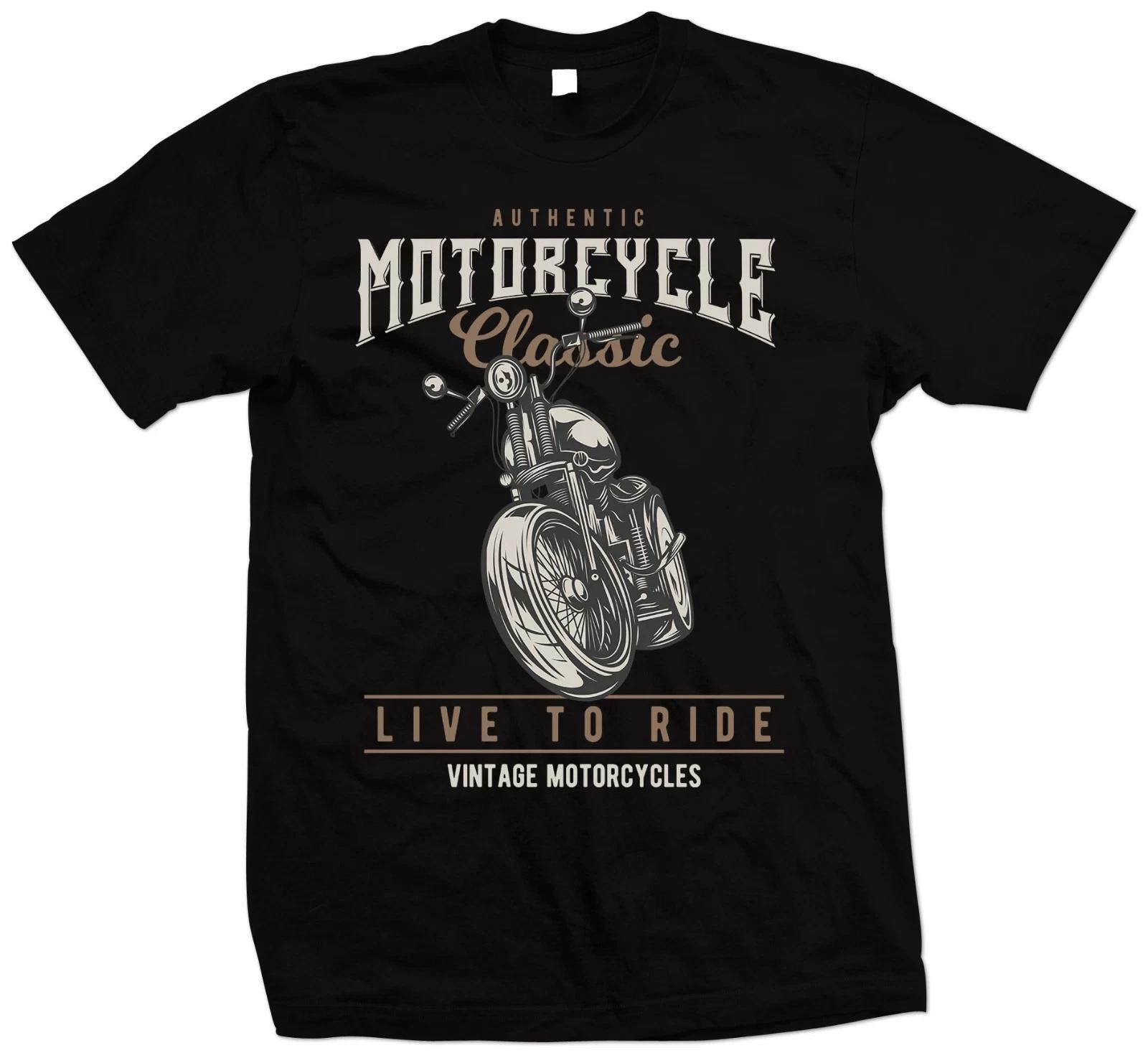 Classic Motorcycle Live To Ride T Shirt - Vintage Motorbike Shirt, Biker S-4XL XXXXL