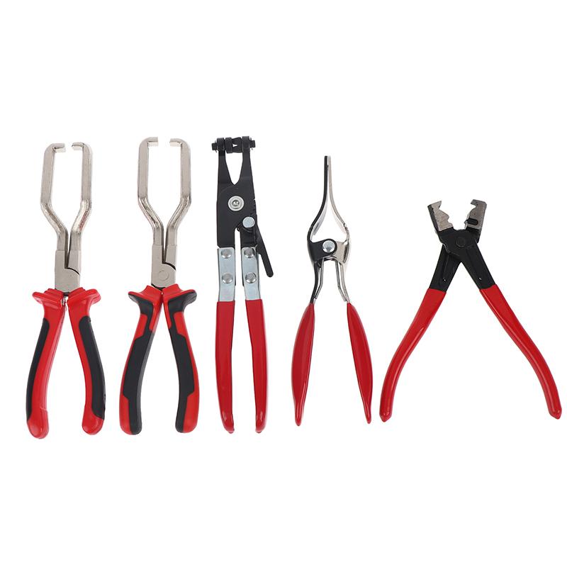 Universal Hose Clamp Pliers 4Pcs Set for Car Oil Pipe Separation Heavy Duty Filter Clamp Tools Mechanic Engine Repairs