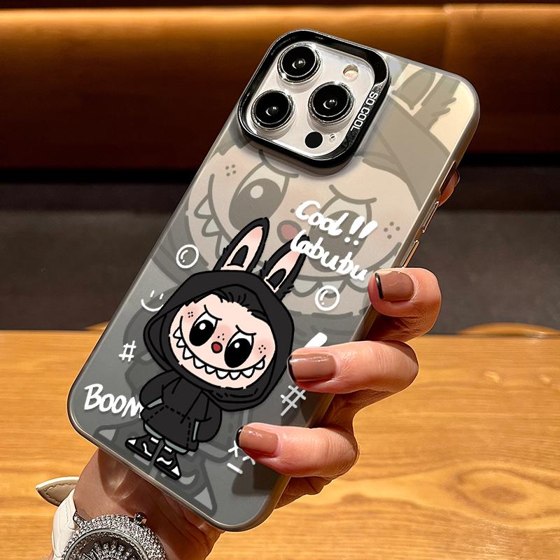 Applicable To Apple 15 Mobile Phone Case Labub IPhone14promax Cute 13 Pro Colored Silver Case 12 Huawei P70