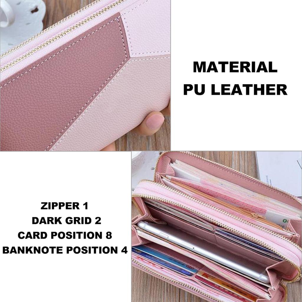 Damen Portemonnaie PU Leder Mode Portemonnaie Aus Leder Gefertigt Damen Große Kapazität Lange Geldbörsen Kartenhalter Tragbar Damen Münzbeutel