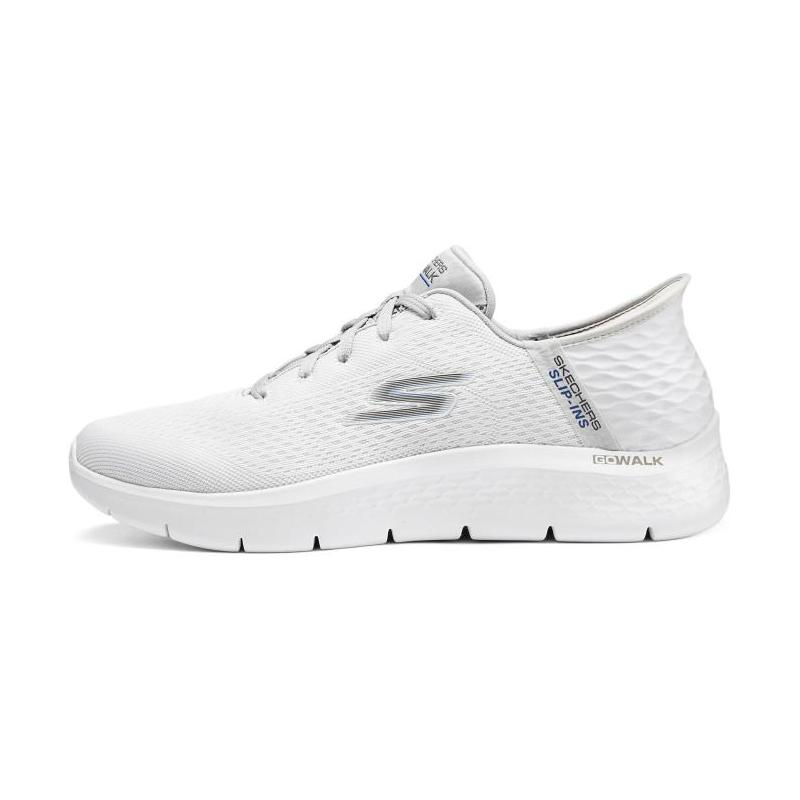 

Skechers Go Walk Fle Без Шнуровки Слипоны Амортизаторы Низкие Повседневная Обувь Мужская Бело-Серая 39.5