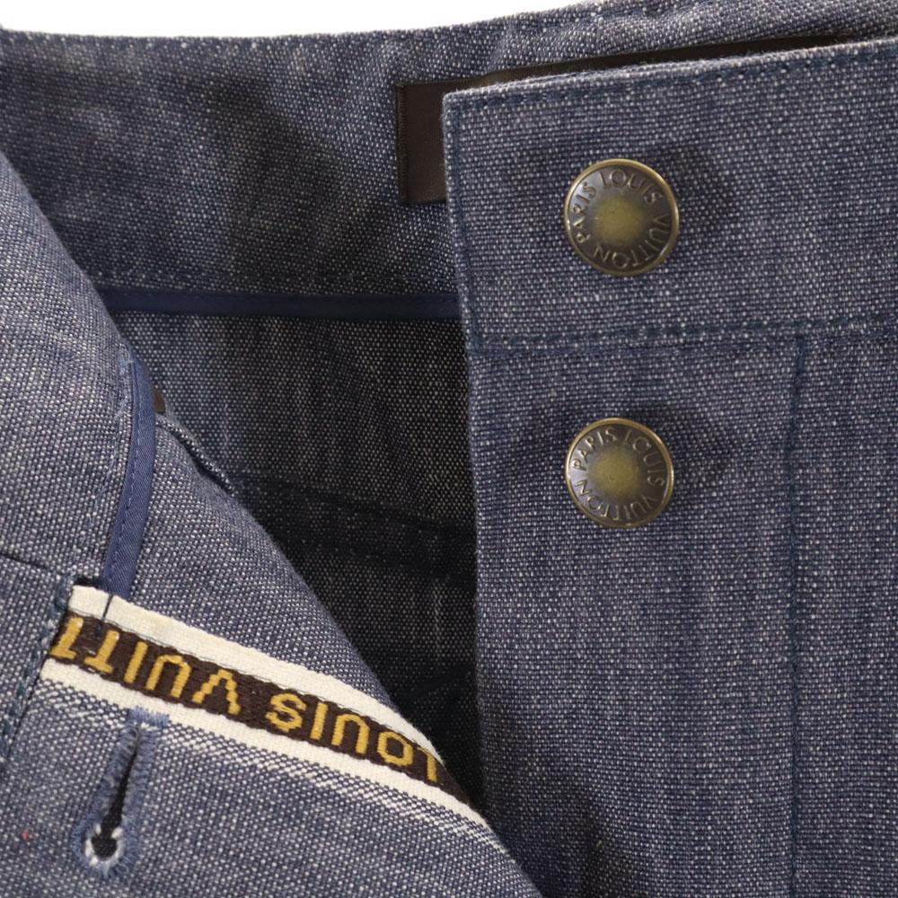 LOUIS VUITTON Made in France Midi length Denim skirt 36 Navy Women Used