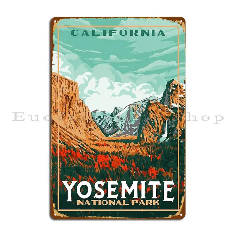 Yosemite National Park Original Wpa Poster Style Retro Design Metal Signs Customized Decoration Rusty Classic Tin Sign Poster 20x30cm（7.8x11.8inch）