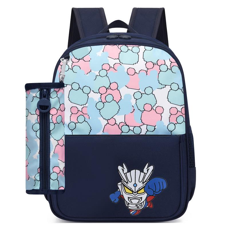 Fashionable Large Capacity Canvas Cartoon Backpack For Elementary School Kids Unisex