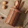 Durable Chopstick Barrel Multifunctional Woven Drain Chopsticks Rack Woven Round Chopsticks Tube