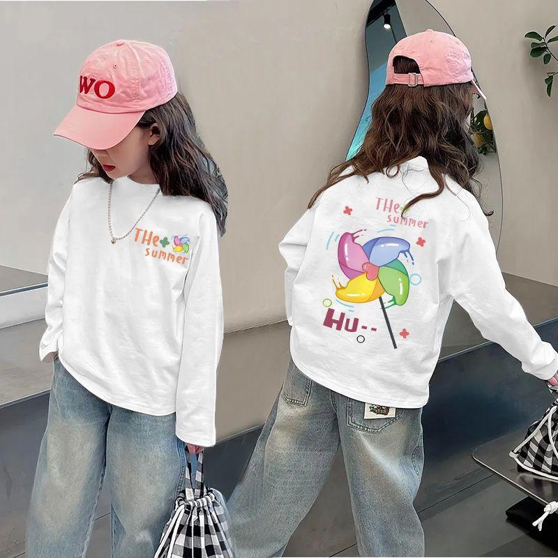 Mädchen Langarm Baumwoll-T-Shirt - Schickes Herbst/Winter Basis-Layer Oberteil