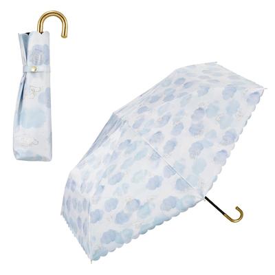 Sanrio Charaktere x Mini Blaue Sonnenblende Aquarell-Motiv Leichter UV-Schutz UPF Hitze Geeignet bei Sonne oder Regen Leichter Faltbarer Regenschirm für Perfekt für