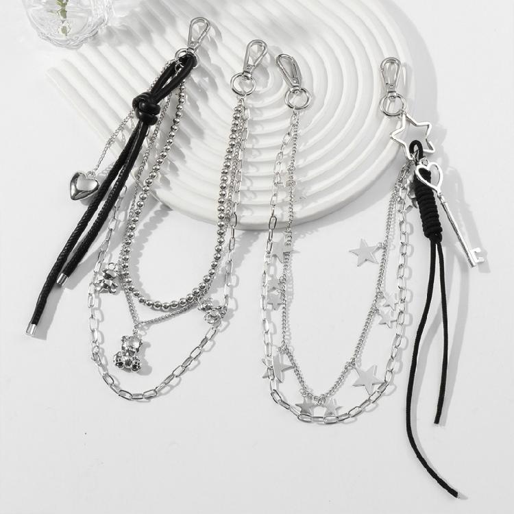 Corrente de Calças Cinto Coração Metal para Unissex Egirl Eboy Jeans Corrente Estética Punk