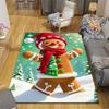 1pc Cute gingerbread man Print, Design Indoor Area Rug - Soft, Anti-Slip, and Durable Gaming Room Decor for Bedroom