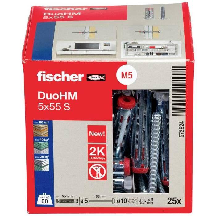 Fischer 572924 DuoHM 5x55 S PH TX Cheville Pour Corps Creux 55 Mm 25 Pc(s)