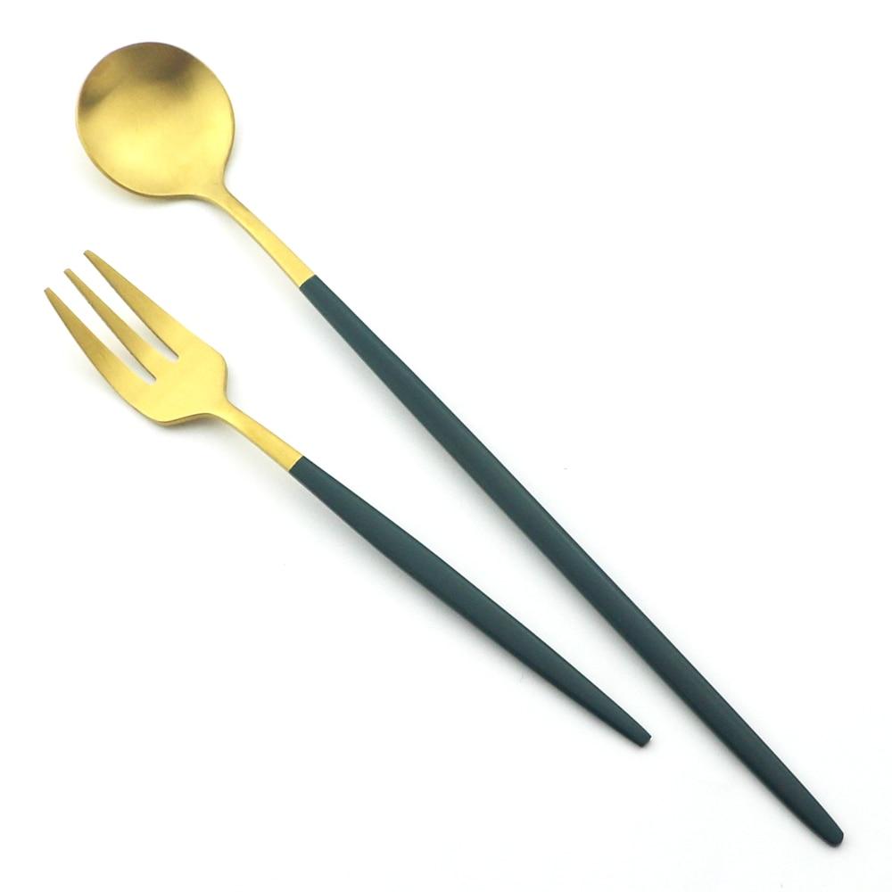 6ks Barevné příbory s dlouhou rukojetí Matné nerezové Lžíce Leštěné Míchání Nápoj Zmrzlina Dezert Čajová lžička Sada nádobí