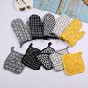 Heat-Resistant Cotton Linen Oven Mitts: Anti-Scald Baking Gloves for Microwave Use