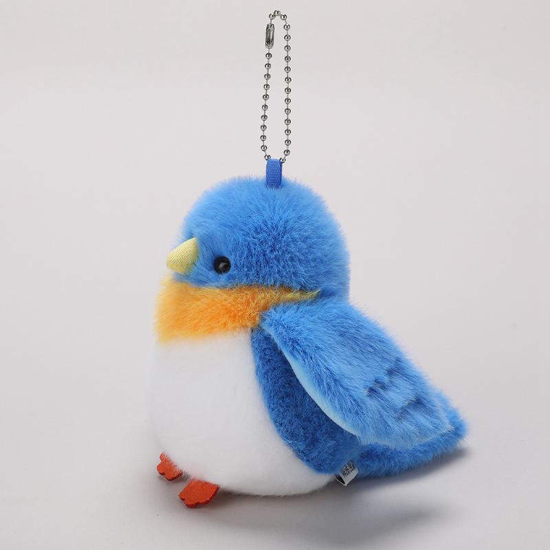 TreasuringU 12cm Adorable Simulation Bird Plush Doll Pendant Cartoon Round Bird Plush Toy Stuffed Pouch Pendants Birth Date Gifts