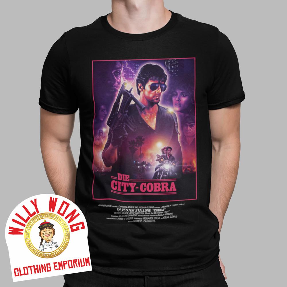 Cobra T-Shirt Sly Stallone Retro Geek Nerd Police 80s Tee Classic Gift Movie Men Unisex T-Shirt L