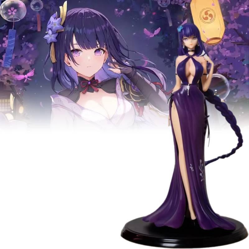 Genshin Impact Raiden Shogun Figurine Dress Game Cartoon Model Toys Gifts Fans