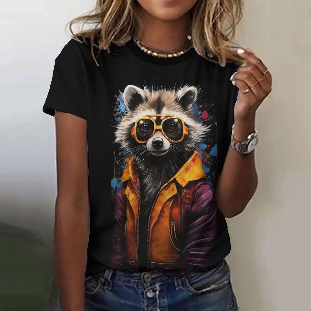 Anime Dog T-Shirt Women 3d Print Cute Animal Cartoon Retro O Neck Tops Tee Harajuku Casual Short Sleeve Women's T-Shirts