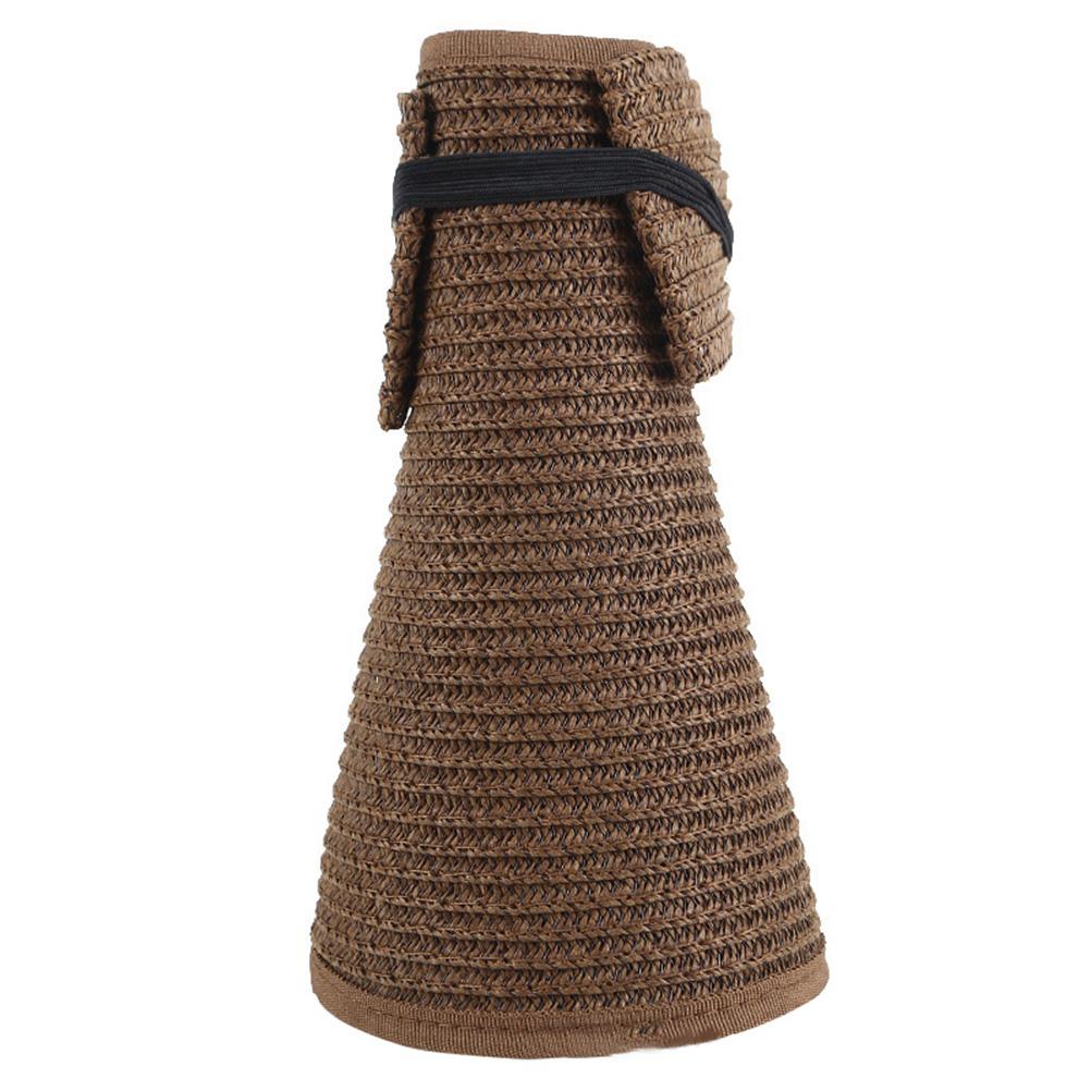 Women Sun Visors Hat Wide Brim Foldable Roll Up Beach Straw Sun Hat