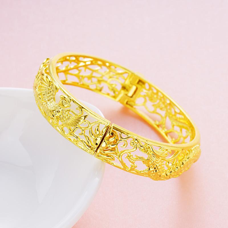 New Hollow Dragon and Phoenix Bridal Euro Coin Bracelet Jewelry Bracelet
