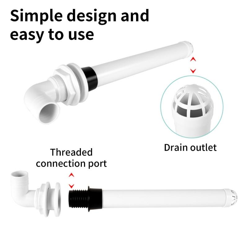 Efficient Marine Overflow Drain Tube Hose Easy Installation Designed For 1-1/2 Inch Thru Hulls In Fishing Applications