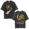 Tričko Korn Follow The Leader 20. výročí seprané, metalové, gotické, rockové, pánské, vintage, nadměrné, streetwear