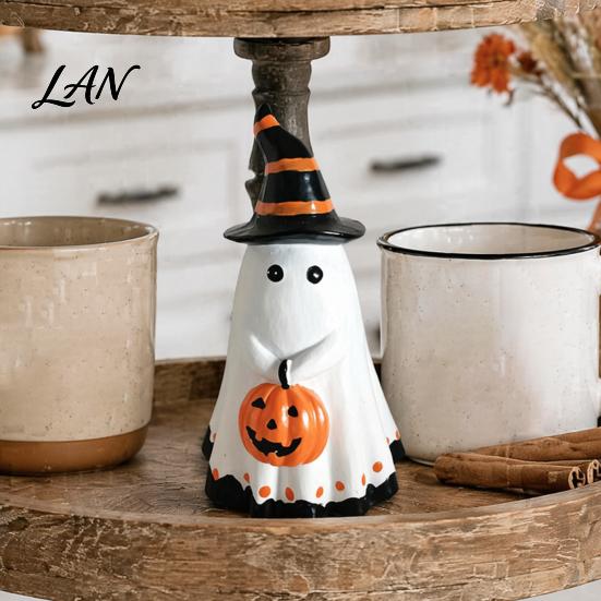 Halloween Gifts for Friends Ghost Ornament, Cute Tabletop Sculpture, Durable Resin Decorative Centerpiece Table Home Party Festive Shelf Ornaments