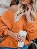 Autumn New Arrivals Loose Knit V-Neck Sweater Women's Clothing