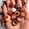 14×15mm Multi-Faceted Red Agate Beads with High Oil Patina for Jewelry Making