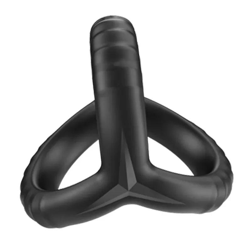 Cock Rings Silicone Ball Stretcher Delay Ejaculation TPE Penis Ring for Men Sex Toys Adjustable Semen Lock Ring SM Penis Sleeve