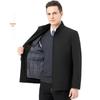 2025 Men's Stand-Collar Cotton Jacket: Thickened, Detachable Liner, Autumn/Winter Padded Outerwear for Middle-aged & Elderly