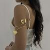 Adjustable Crystal Heart Armband Arm Zinc Zinc Alloy Hollow Heart Upper Arm Bracelet  Arm Accessories