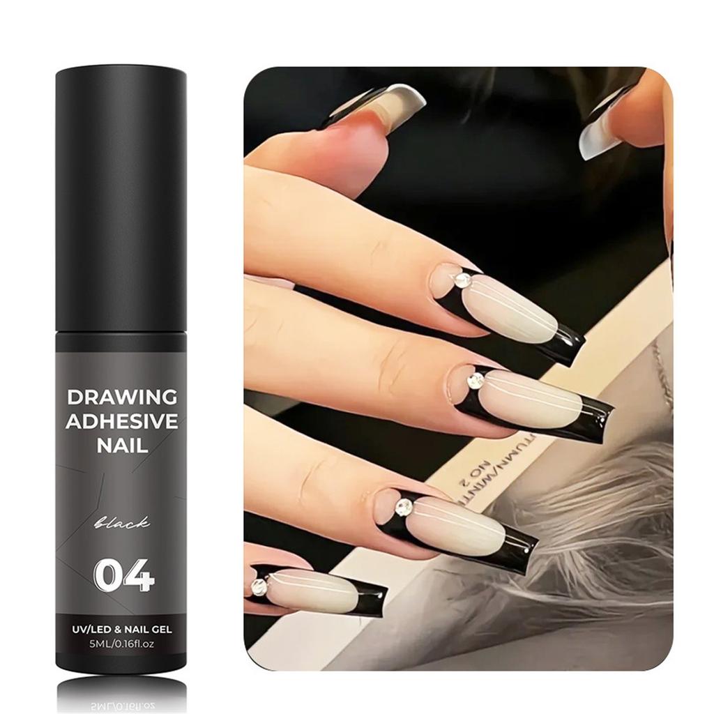 Lepidlo na nehty, malování hran s háčkem, lepidlo na kov s vysokou hustotou, lepidlo na kreslení drátů pro fototerapii\5ML