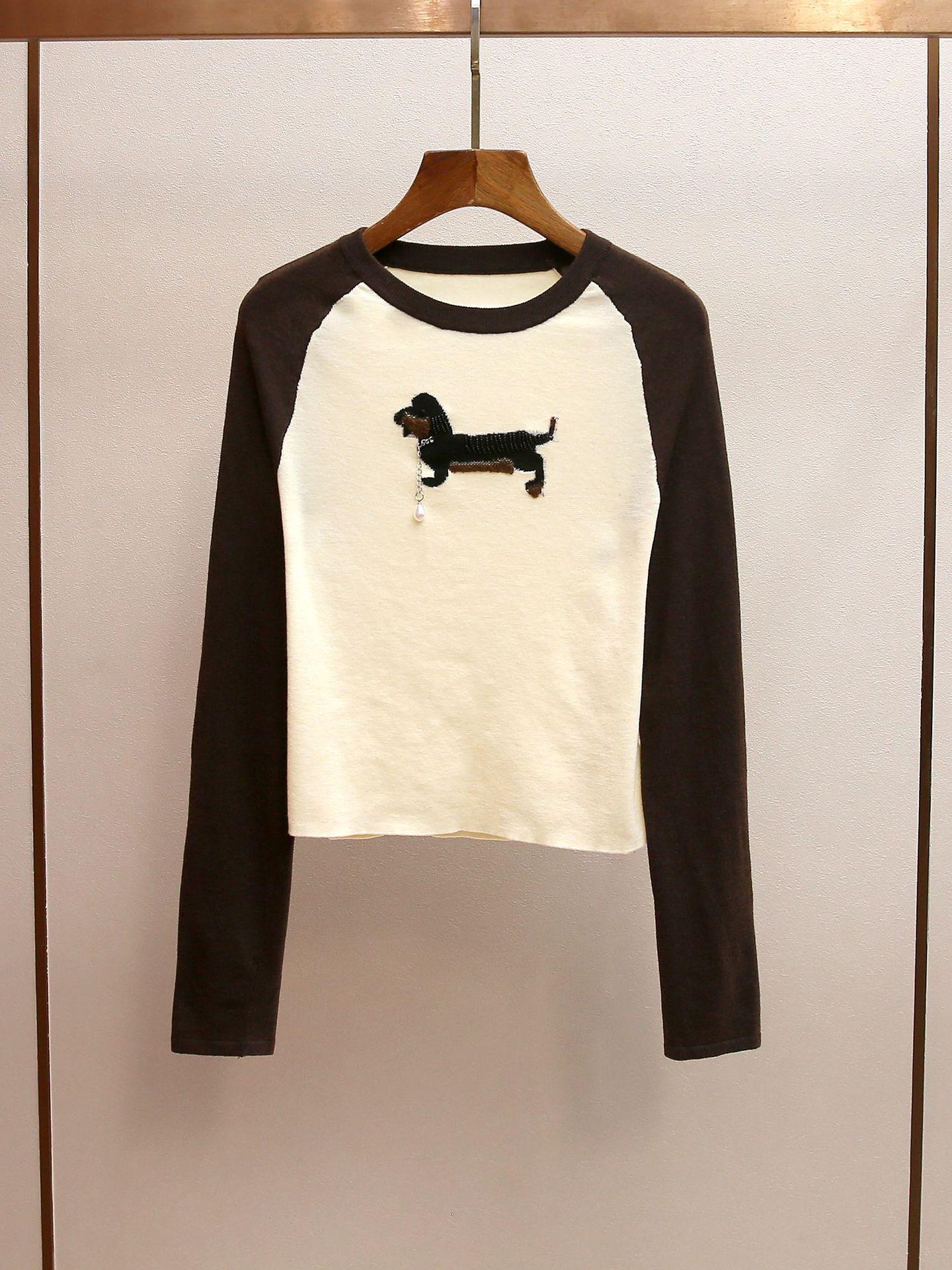 

High-End Women s Raglan Sleeve Round Neck Cropped T-Shirt - Autumn/Winter Age-Reducing Design L