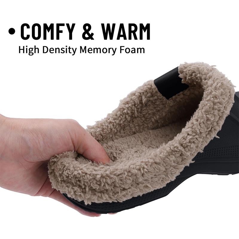 Fashion Kdmi Men's Slippers EVA Shoe Upper Cotton Slippers Classic Popular Clogs Waterproof Winter Soft Fuzzy Slippers For Men And Women
