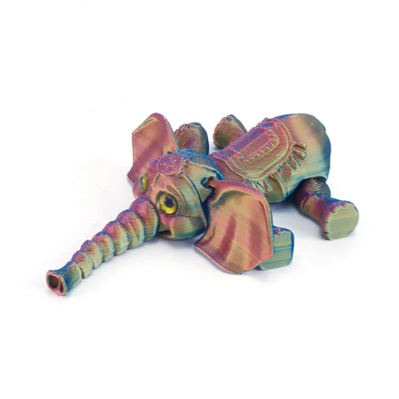 3D Printing Cute Elephant Cartoon Model Toy Mobile Limb Joint Children's Gift Toy Model Ornament Creative and Novel Decorate