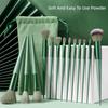 13PCS Four Seasons Green Makeup Brush Green Makeup Quick Drying Makeup Brush Set Super Soft Powder Blusher Powder Brush