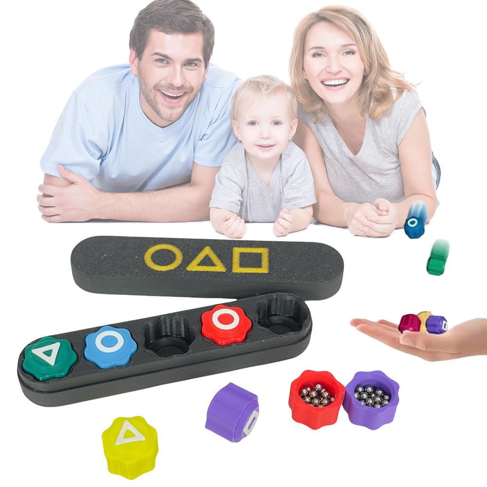 Korean Traditional Play Board Game Gonggi Korean Stones Set Stone Catching Toy with Steel Beads Hand Eye Coordination Training