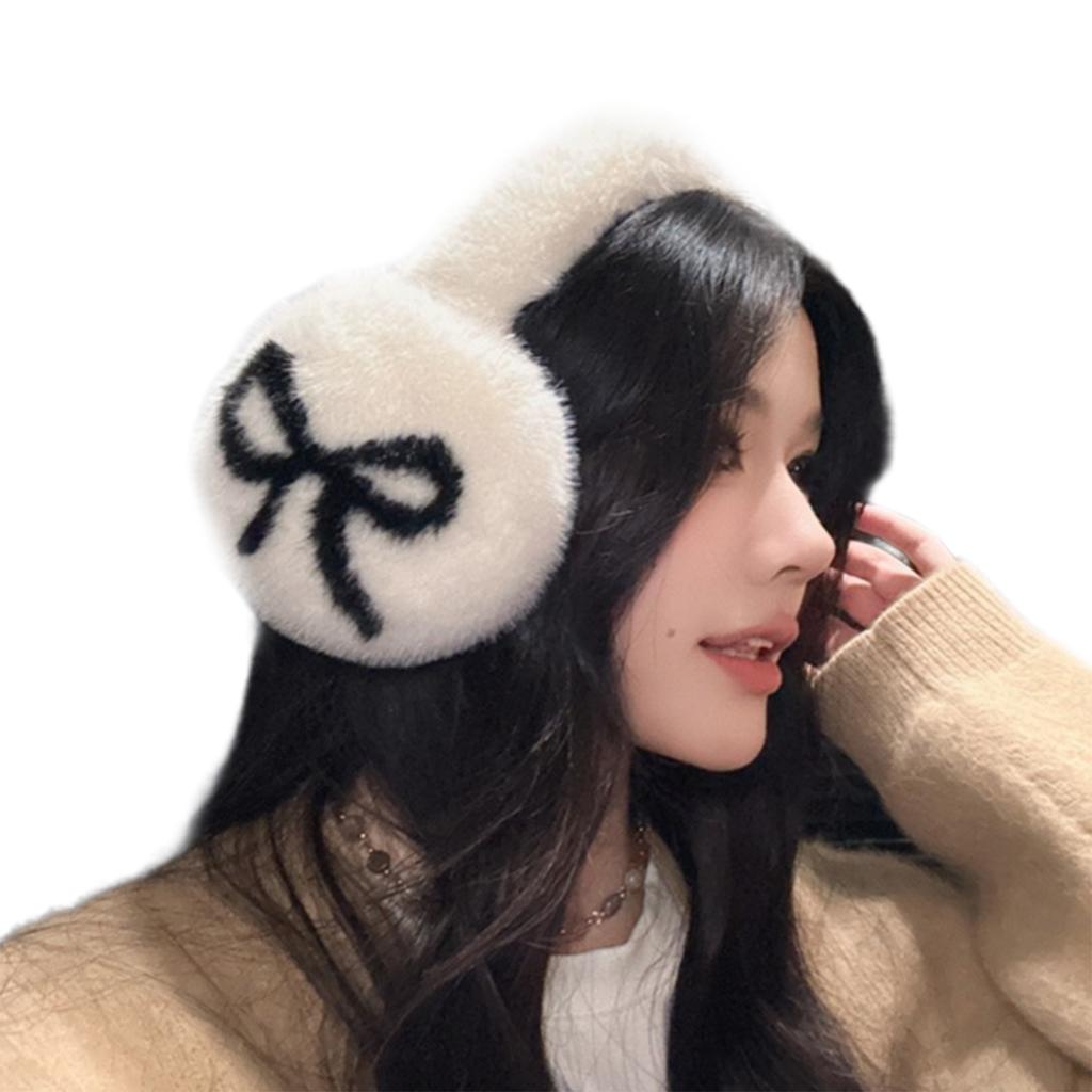 Adjustable Foldable Ear Muffs With Fashion Bowknot/Paws Pattern For Skiing And Camping Outdoor Winter Activity Earcovers