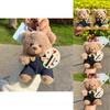 Cute Jinnew Brown Bear Painter Plush Keychain Charming Cartoon Style Bag Decor