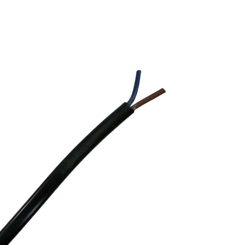 GB 2-Pin Power Cord 53RVV 2x0.75mm², 1m Black Flat Cable