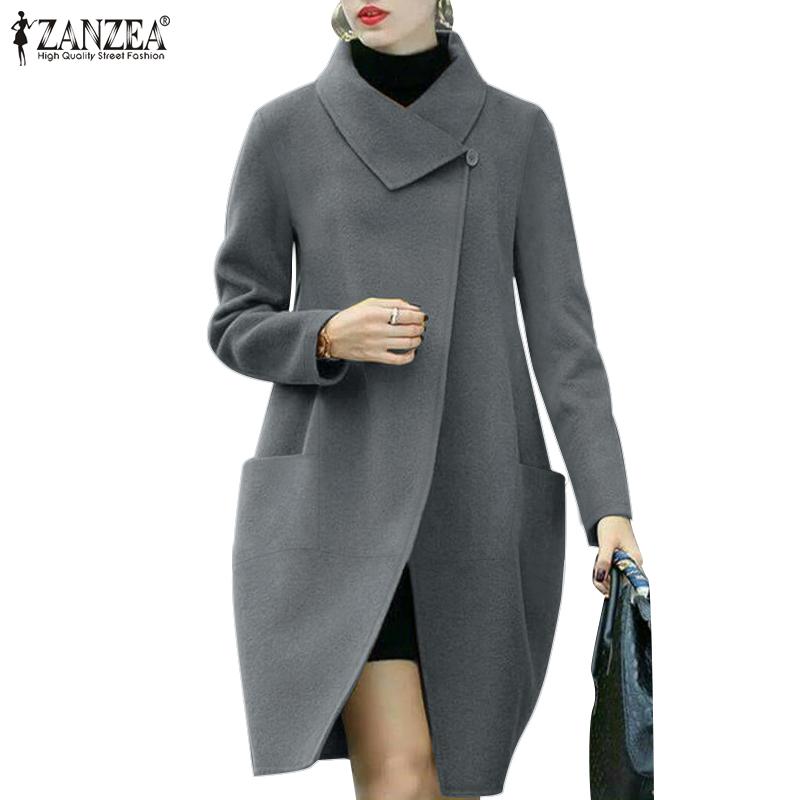 

ZANZEA Женский повседневный кардиган с длинным рукавом и одной пуговицей с лацканами, верхняя одежда, пальто XL серый