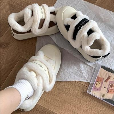 Winter Korean Add Fur Board Shoes Snow Boots Women's Thick-soled Versatile Lamb Wool Sneakers 2026Women Vulcanized Cotton Shoes