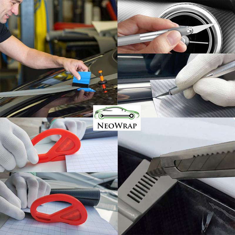 Pro Car Vinyl Wrap Tools Kit Rubber Squeegee Mini Scraper for Auto Window Tint Film Sticker Install Accs