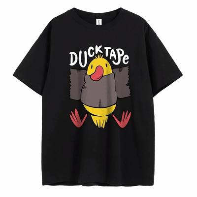 Duck Tape Printing Man T-Shirt Collar Short Sleeve 100% Cotton Men's  Clothing for Summer Casual T Shirt Fashion Trend T-Shirt