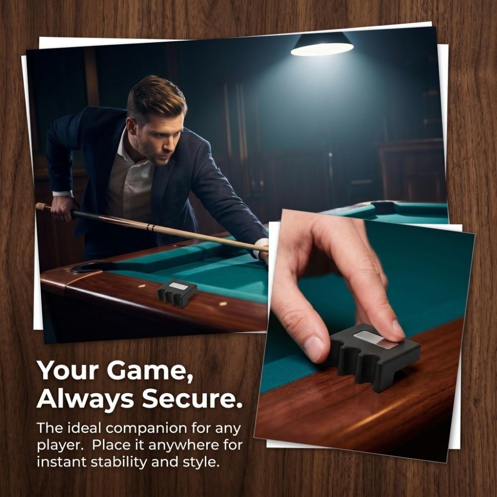 Three Slot Cutouts Cue Rest Compact Block Shape Cue Stick Holder Pool Cue Holder Billiard Club