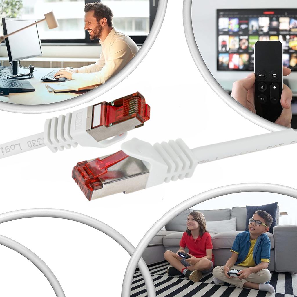 CAT6 S/FTP network cable 3m RJ45 white LAN patchcord lszh 10GBase-T 250MHz
