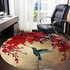 1PC Hummingbird Blossom Office Round Area Rug, Indoor Mat Suitable ForOffice, Under Office Chairs Bedroom Living Room Home Decor, Room Deco, D075