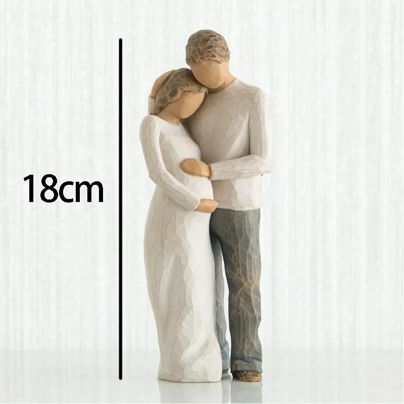 Nordic Style Figure Nativity Scene Wood Sculptures Family Ornament Family Resin Figurine Crafts Wedding Gift for Home Decoration