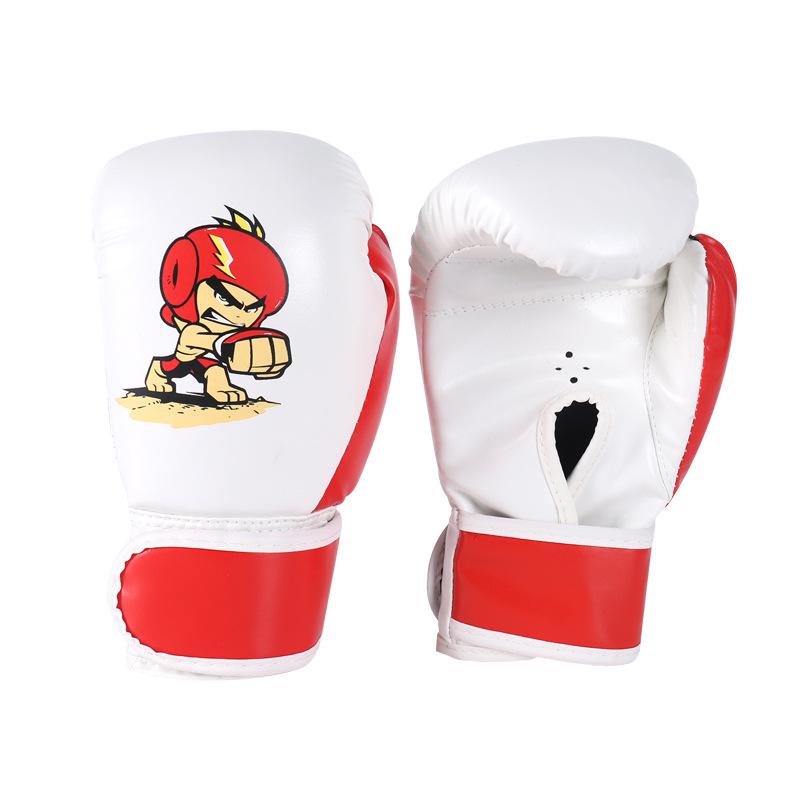 

PU Kids Boxing Gloves for Beginners - Protective Gear for Sanda and Punching Bag Training 23*12 cm красный/белый