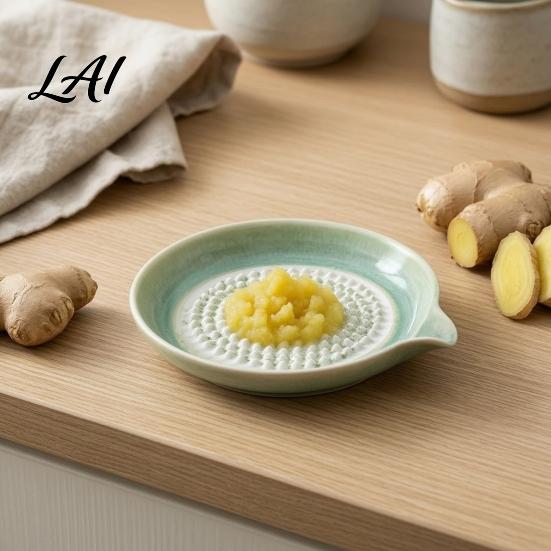 Mess-free Garlic Grater 5Pcs/Set Ceramic Plate with Pour Spout Ginger Cheese Manual Grinder Handheld Crusher Raised Teeth Kitchen Onion Lemon