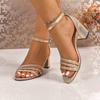Fashion 2025 Fashion Ladies Shoes Buckle Strap Women's Sandals New Dress Plus Size Best Seller Versatile Summer Open Toe Heeled Sandals